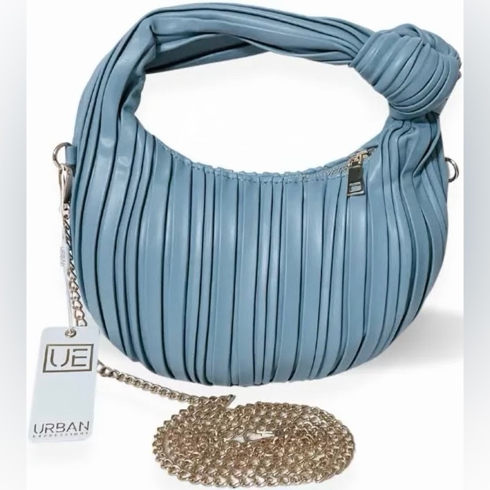 Urban Expressions Sky Blue Pleated Shoulder Bag